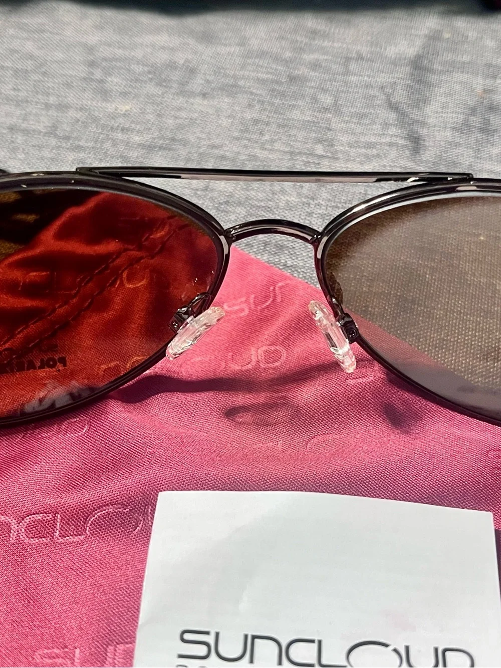 SUNCLOUD Men’s Polarized Aviator Sunglasses Brown Lenses Black Frame